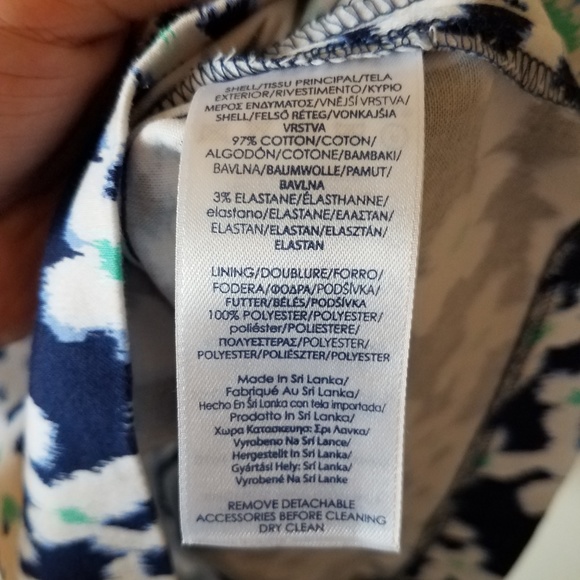 Chaps Floral High Neck Sleeveless Dress Pockets 14 - Picture 5 of 6